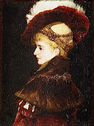 WikiOO.org - אנציקלופדיה לאמנויות יפות - ציור, יצירות אמנות Hans Makart - Portrait de femme en costume d'apparat