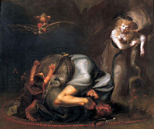 Wikioo.org – La Enciclopedia de las Bellas Artes - Pintura, Obras de arte de Henry Fuseli (Johann Heinrich Füssli) - El Mandrake Un encanto