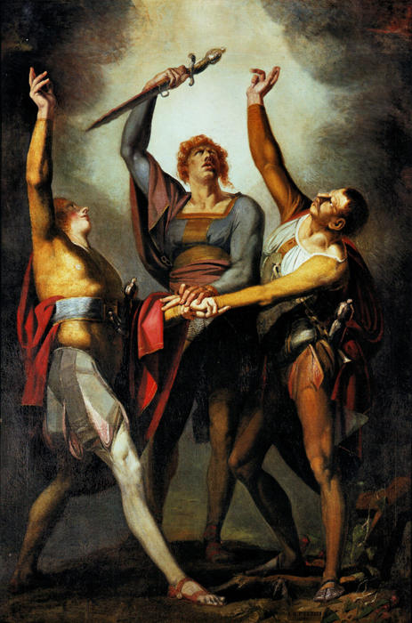 WikiOO.org - Εγκυκλοπαίδεια Καλών Τεχνών - Ζωγραφική, έργα τέχνης Henry Fuseli (Johann Heinrich Füssli) - The Oath on the Rütli