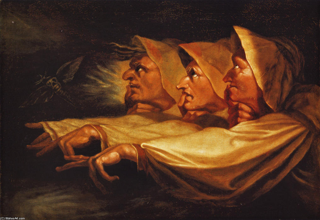 WikiOO.org - Güzel Sanatlar Ansiklopedisi - Resim, Resimler Henry Fuseli (Johann Heinrich Füssli) - The Weird Sisters -The Three Witches