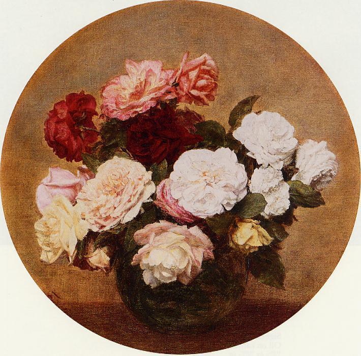Wikioo.org - The Encyclopedia of Fine Arts - Painting, Artwork by Henri Fantin Latour - A Large Bouquet of Roses