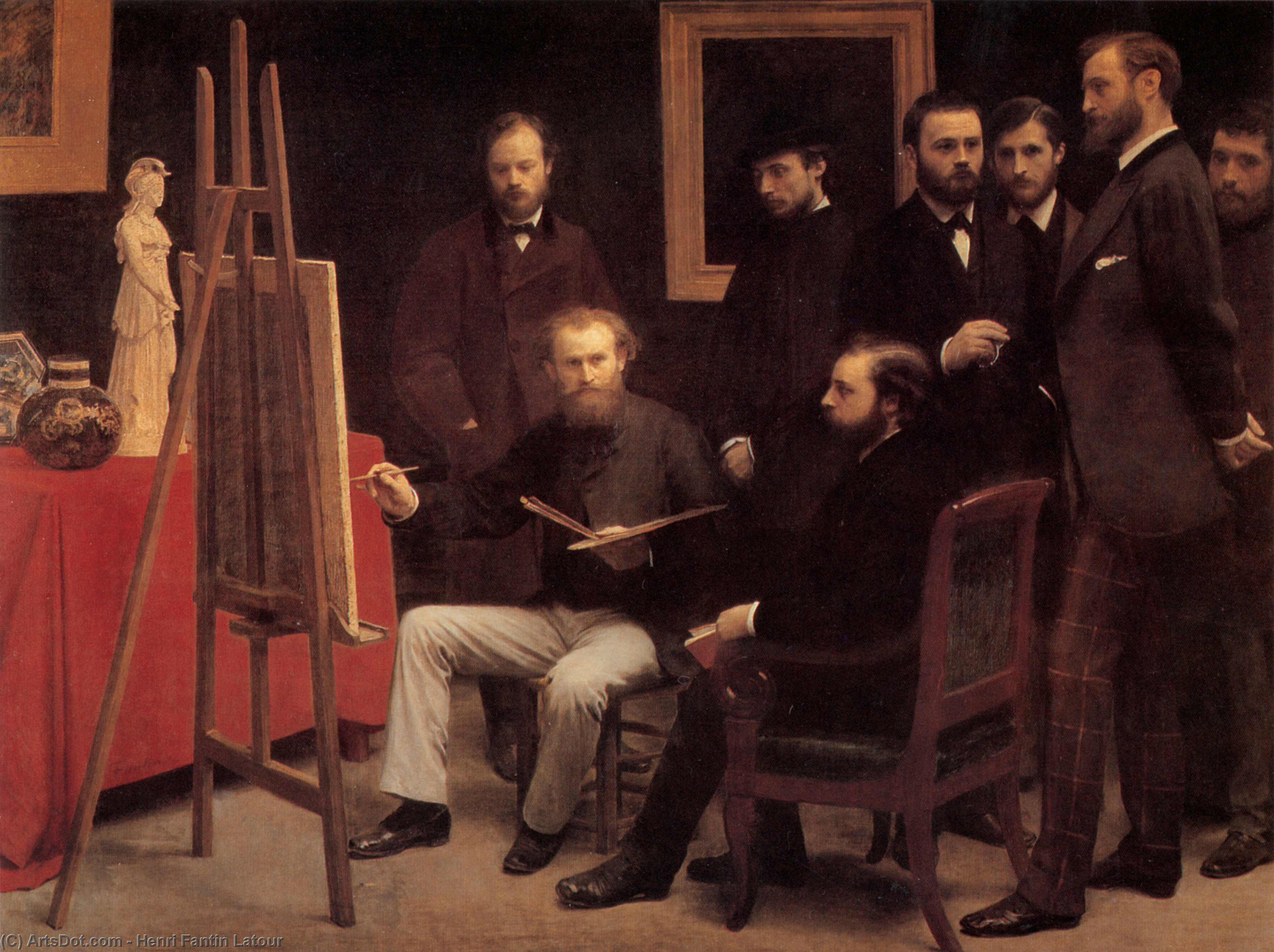 WikiOO.org - Encyclopedia of Fine Arts - Målning, konstverk Henri Fantin Latour - A Studio in the Batignolles