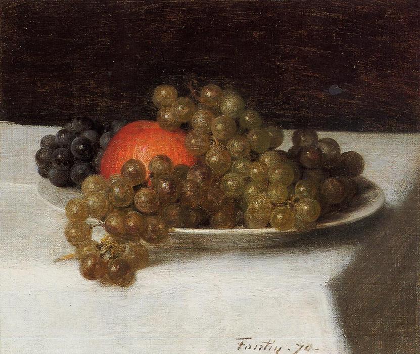 WikiOO.org - Encyclopedia of Fine Arts - Lukisan, Artwork Henri Fantin Latour - Apples and Grapes