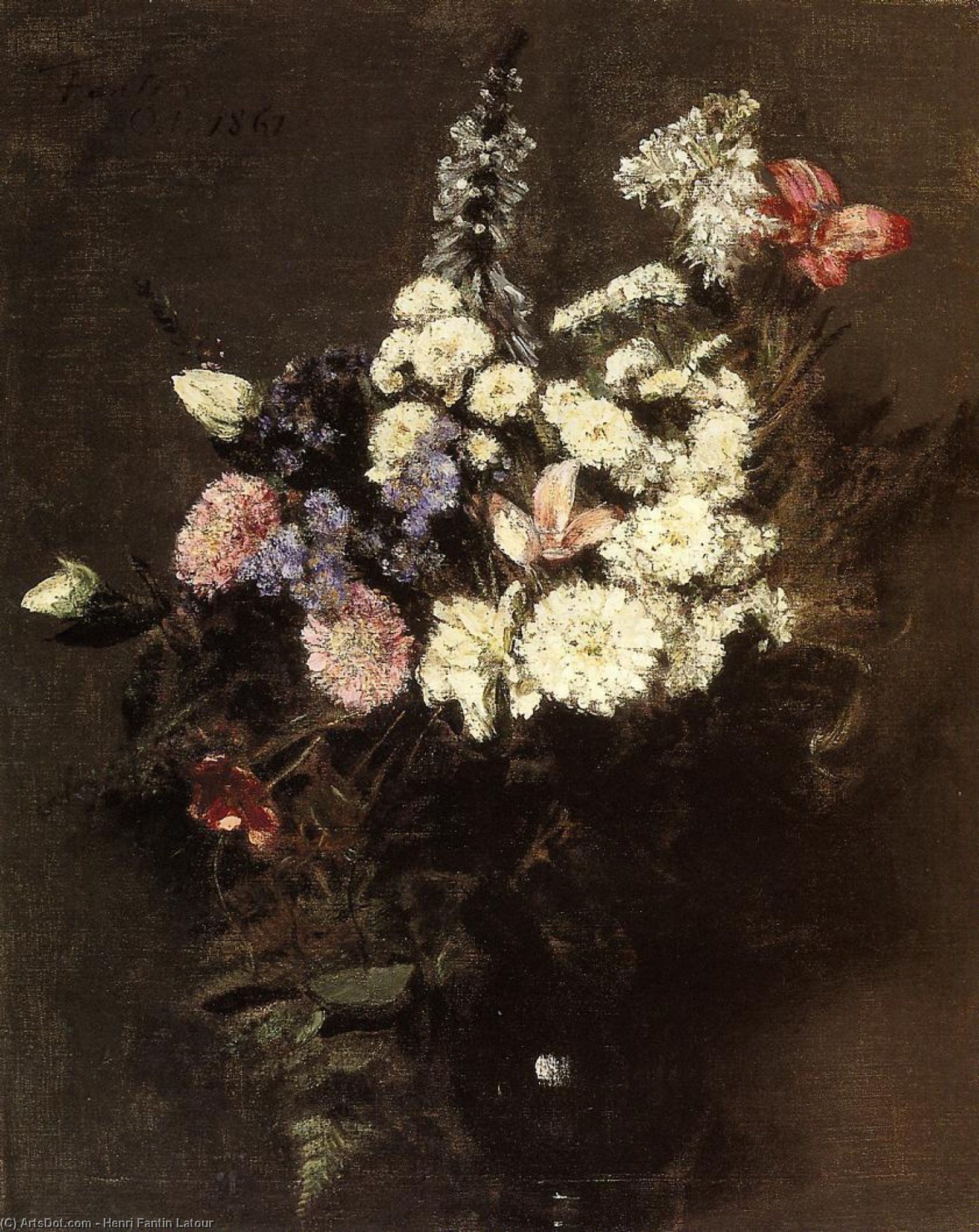 Wikioo.org - The Encyclopedia of Fine Arts - Painting, Artwork by Henri Fantin Latour - Autumn Flowers