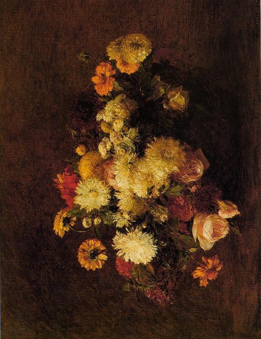 Wikioo.org - The Encyclopedia of Fine Arts - Painting, Artwork by Henri Fantin Latour - Bouquet of Flowers 2