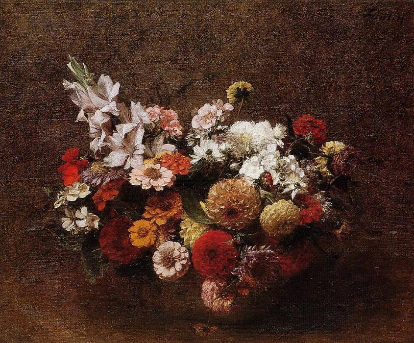 WikiOO.org - 백과 사전 - 회화, 삽화 Henri Fantin Latour - Bouquet of Flowers