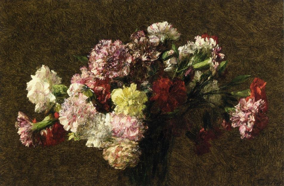 WikiOO.org - Encyclopedia of Fine Arts - Malba, Artwork Henri Fantin Latour - Carnations 1