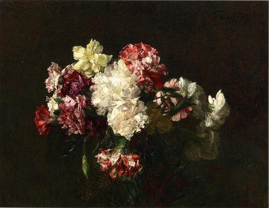 WikiOO.org - Encyclopedia of Fine Arts - Maľba, Artwork Henri Fantin Latour - Carnations