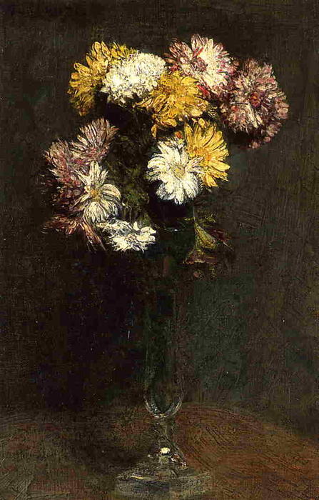 WikiOO.org - Encyclopedia of Fine Arts - Maľba, Artwork Henri Fantin Latour - Chrysanthemums 2
