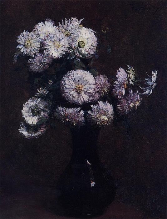 WikiOO.org - Encyclopedia of Fine Arts - Maľba, Artwork Henri Fantin Latour - Chrysanthemums