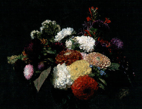 WikiOO.org - Enciklopedija dailės - Tapyba, meno kuriniai Henri Fantin Latour - Dahlias