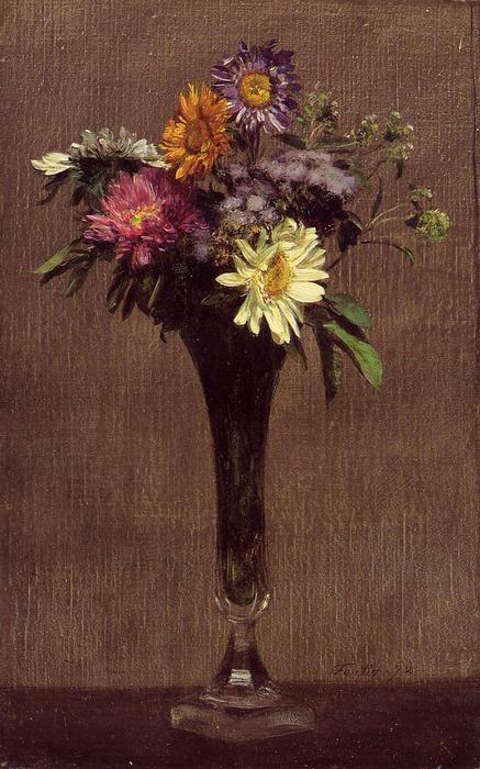 Wikioo.org - The Encyclopedia of Fine Arts - Painting, Artwork by Henri Fantin Latour - Daisies and Dahlias