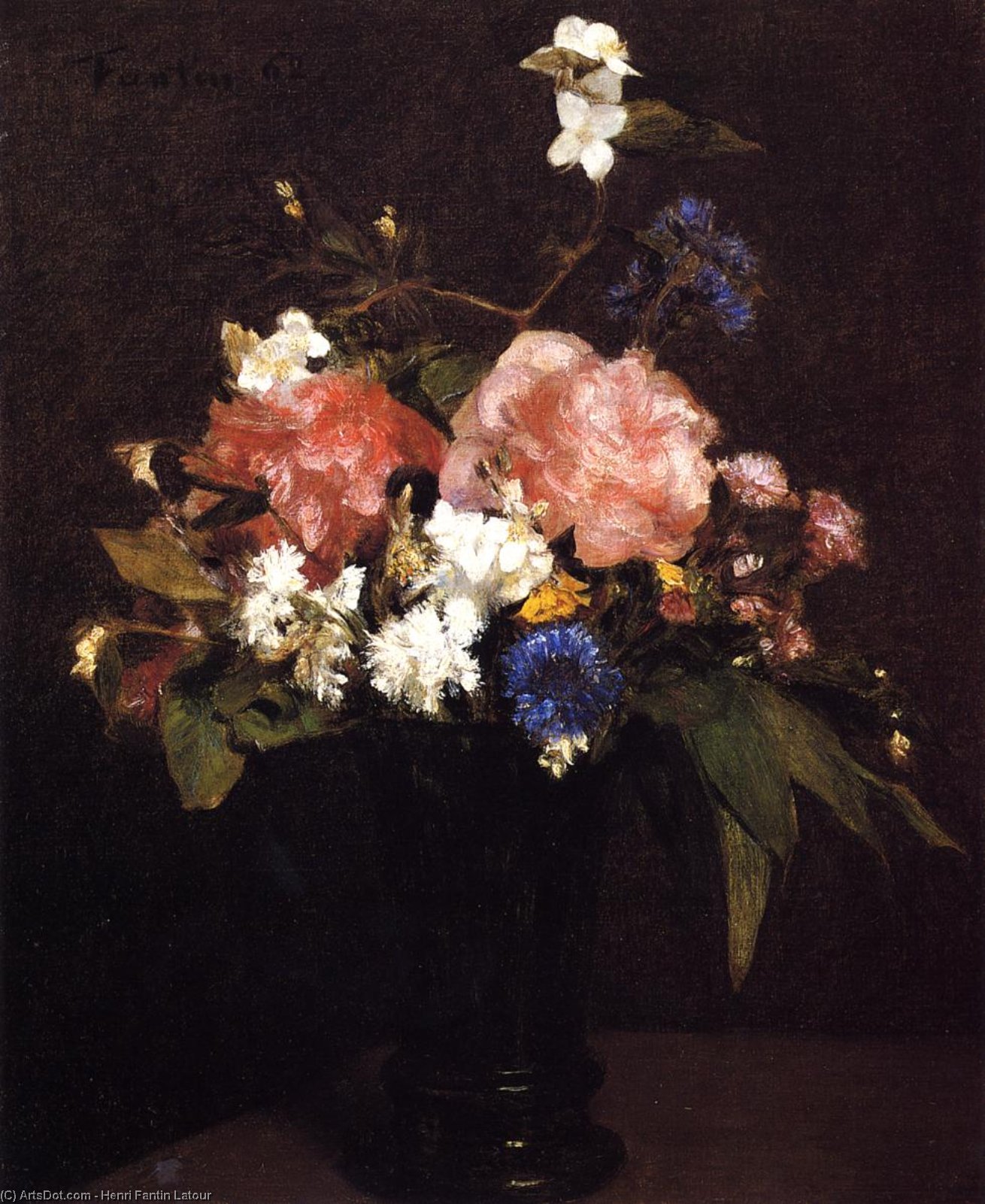 WikiOO.org - Encyclopedia of Fine Arts - Malba, Artwork Henri Fantin Latour - Flowers 3