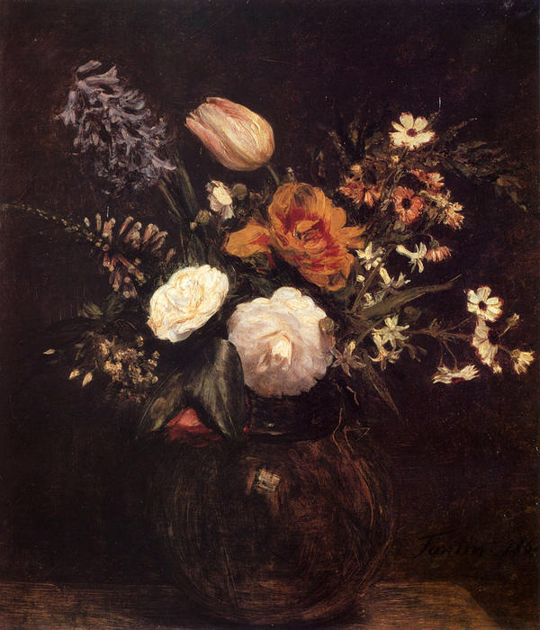 Wikioo.org - สารานุกรมวิจิตรศิลป์ - จิตรกรรม Henri Fantin Latour - Flowers 6