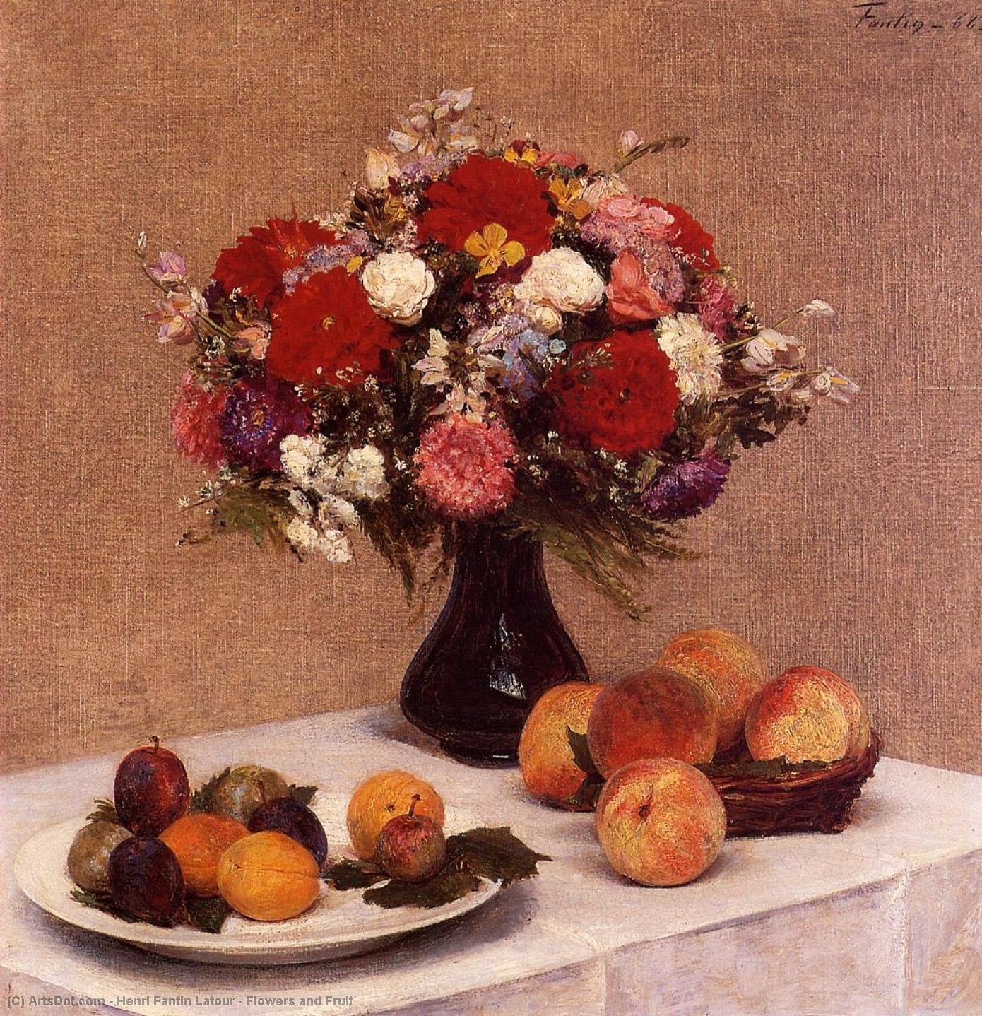 Wikioo.org - Encyklopedia Sztuk Pięknych - Malarstwo, Grafika Henri Fantin Latour - Flowers and Fruit