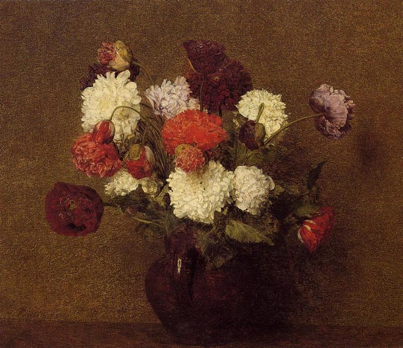 Wikioo.org - The Encyclopedia of Fine Arts - Painting, Artwork by Henri Fantin Latour - Flowers. Poppies