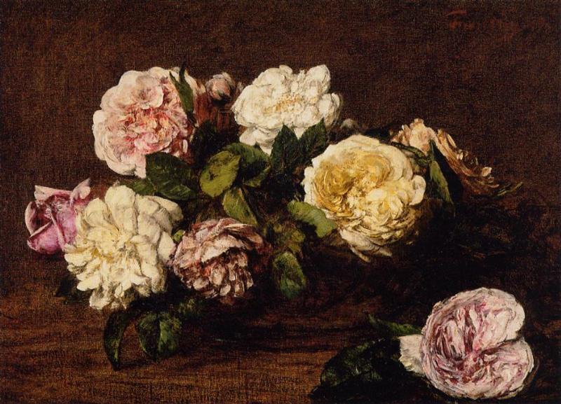 Wikioo.org - The Encyclopedia of Fine Arts - Painting, Artwork by Henri Fantin Latour - Flowers. Roses