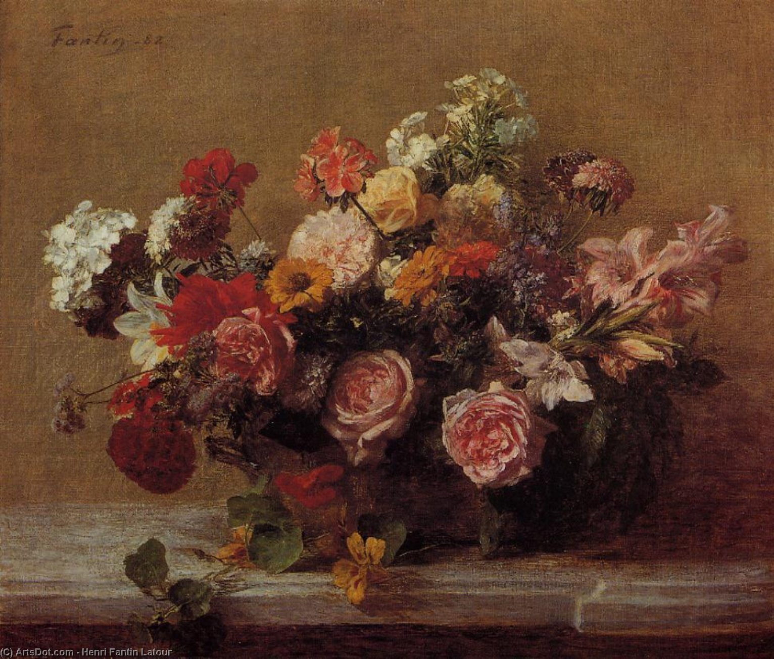 WikiOO.org - Güzel Sanatlar Ansiklopedisi - Resim, Resimler Henri Fantin Latour - Flowers