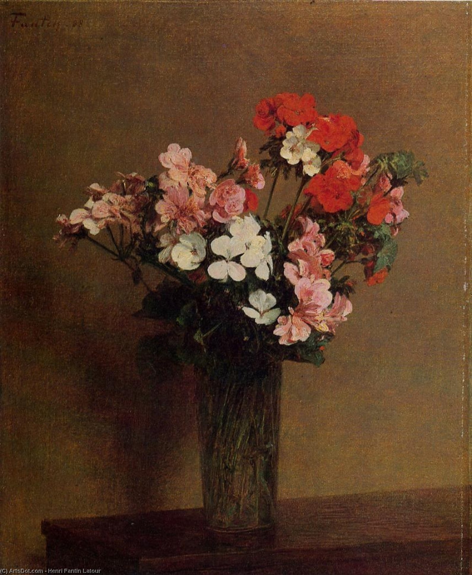 Wikioo.org - The Encyclopedia of Fine Arts - Painting, Artwork by Henri Fantin Latour - Geraniums
