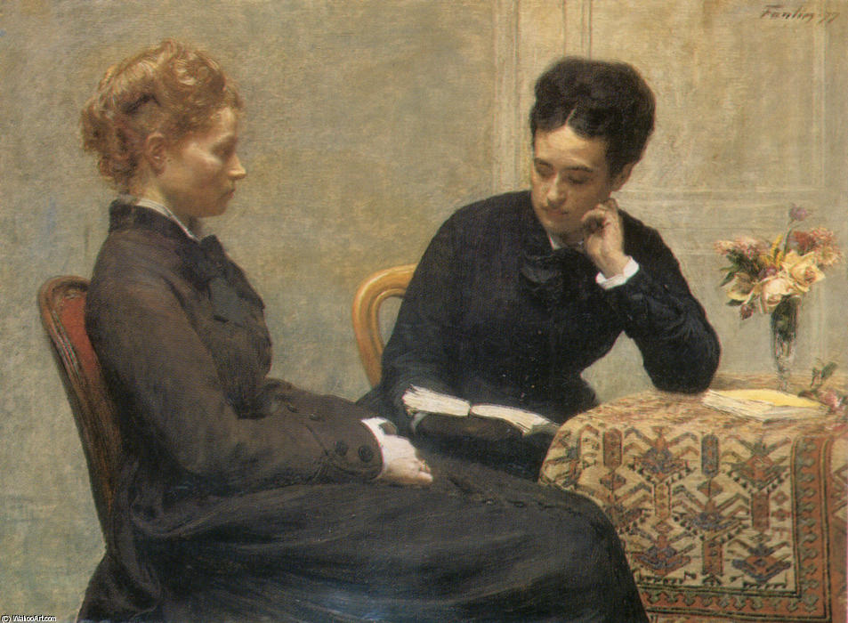 Wikioo.org - The Encyclopedia of Fine Arts - Painting, Artwork by Henri Fantin Latour - La Lecture