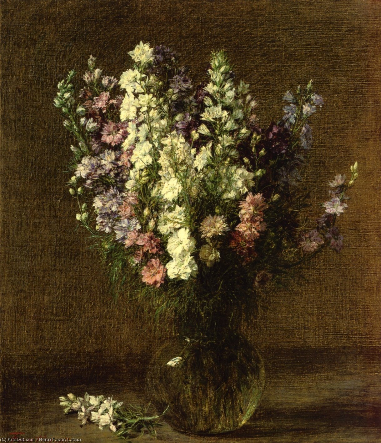 WikiOO.org - Encyclopedia of Fine Arts - Maľba, Artwork Henri Fantin Latour - Larkspur