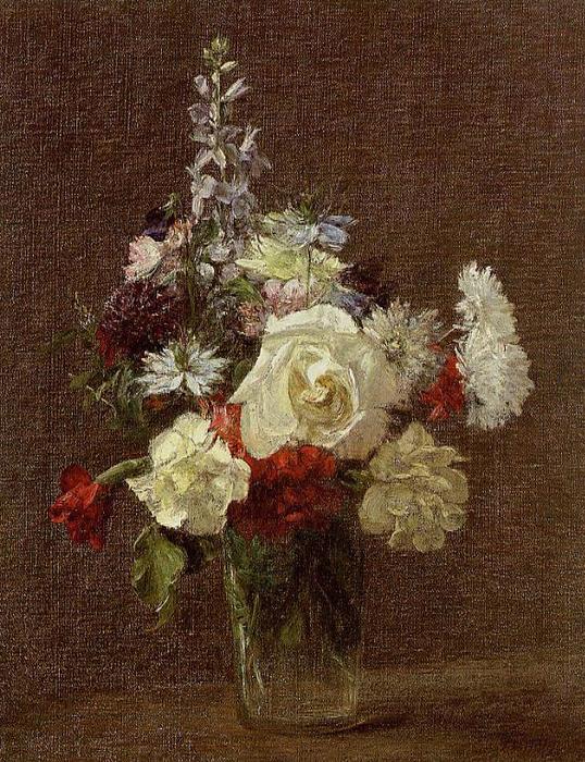 Wikioo.org - The Encyclopedia of Fine Arts - Painting, Artwork by Henri Fantin Latour - Mixed Flowers