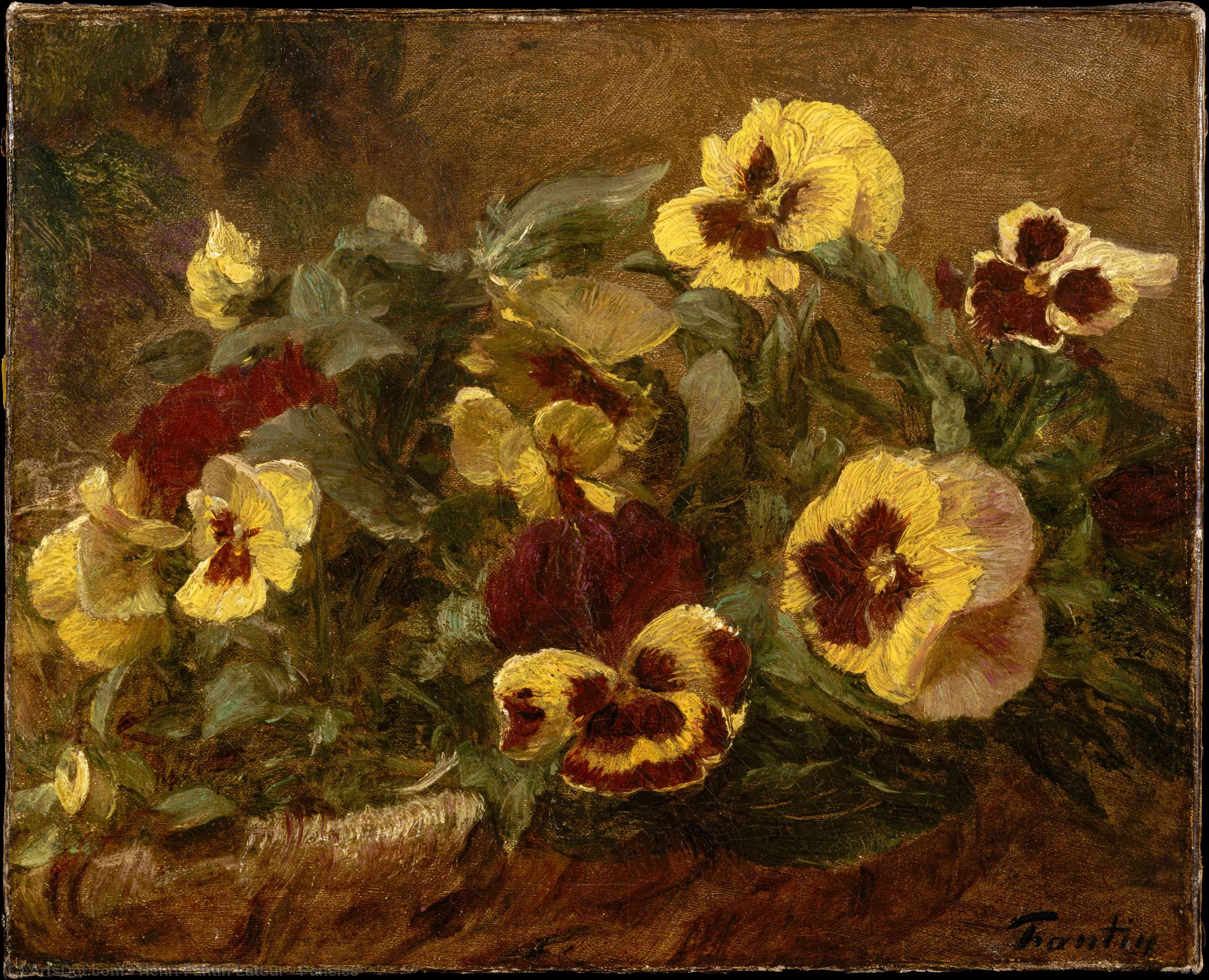 Wikioo.org - The Encyclopedia of Fine Arts - Painting, Artwork by Henri Fantin Latour - Pansies