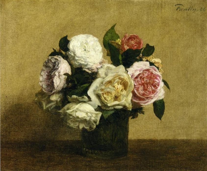 WikiOO.org - אנציקלופדיה לאמנויות יפות - ציור, יצירות אמנות Henri Fantin Latour - Roses 1