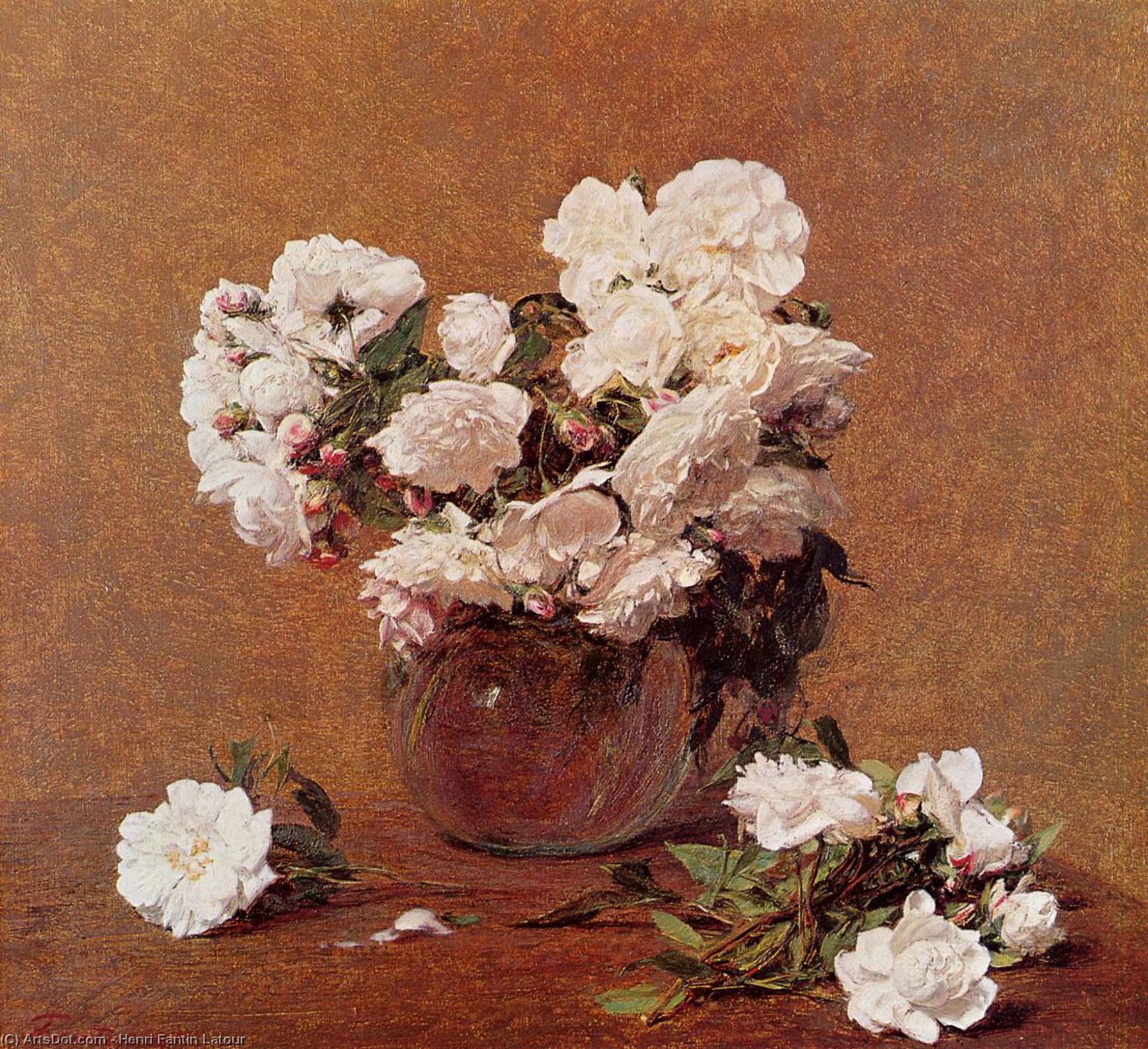 WikiOO.org - אנציקלופדיה לאמנויות יפות - ציור, יצירות אמנות Henri Fantin Latour - Roses 15