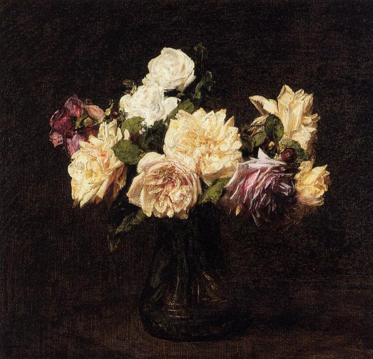 Wikioo.org - The Encyclopedia of Fine Arts - Painting, Artwork by Henri Fantin Latour - Roses 3