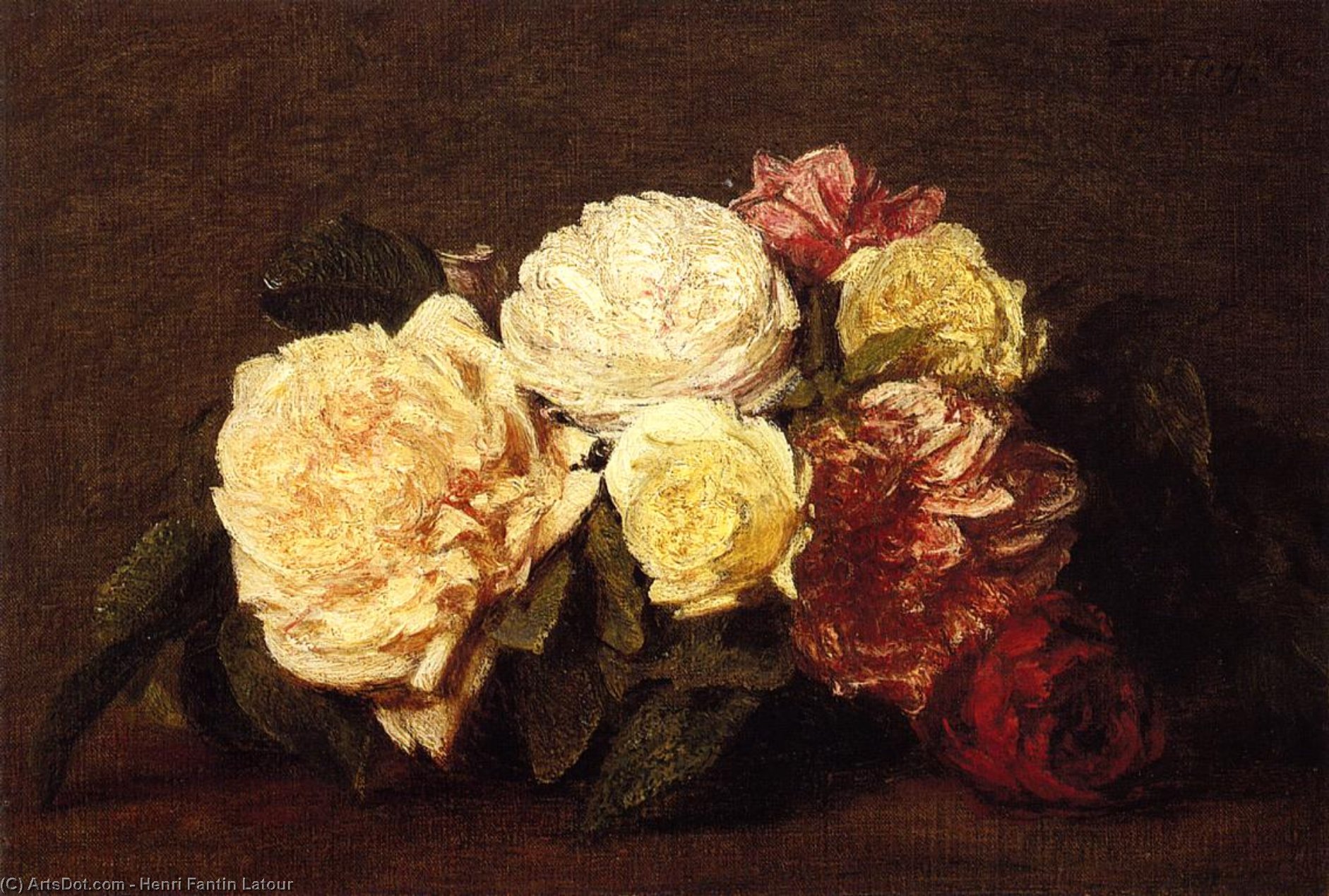 Wikioo.org - The Encyclopedia of Fine Arts - Painting, Artwork by Henri Fantin Latour - Roses 7