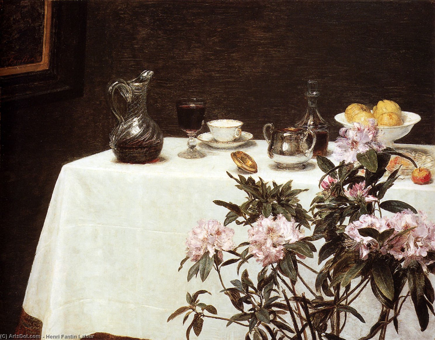 Wikioo.org - The Encyclopedia of Fine Arts - Painting, Artwork by Henri Fantin Latour - Still Life. Corner Of A Table