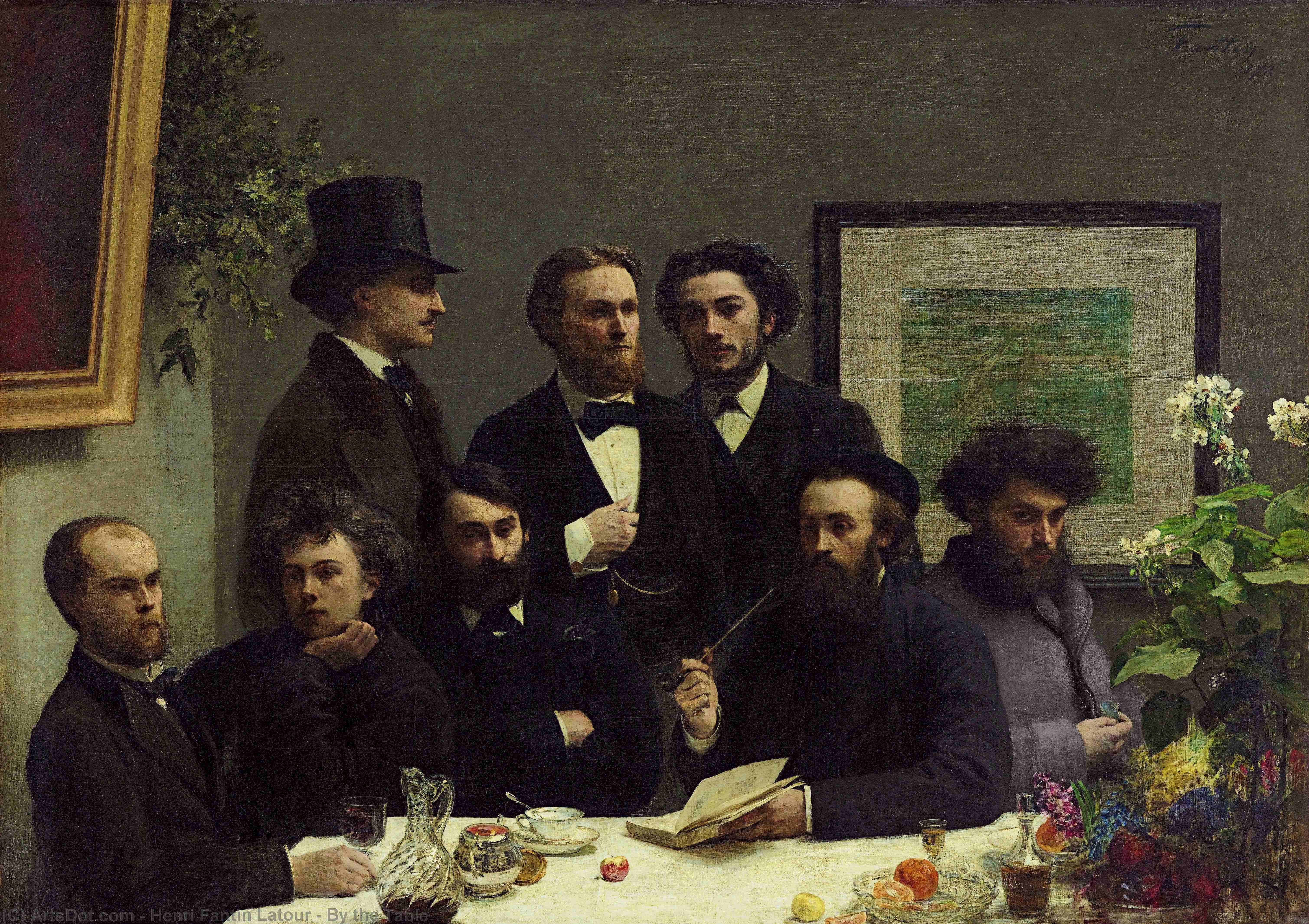 Wikioo.org – La Enciclopedia de las Bellas Artes - Pintura, Obras de arte de Henri Fantin Latour - por la mesa