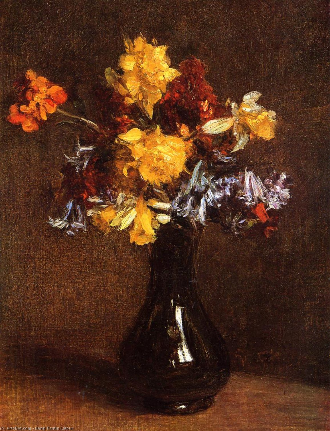 Wikioo.org - The Encyclopedia of Fine Arts - Painting, Artwork by Henri Fantin Latour - Vase of Flowers