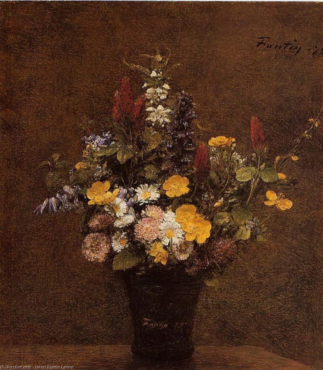 WikiOO.org - Encyclopedia of Fine Arts - Maľba, Artwork Henri Fantin Latour - Wildflowers