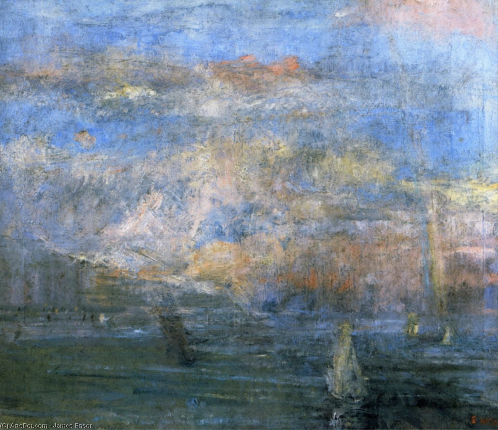 WikiOO.org - دایره المعارف هنرهای زیبا - نقاشی، آثار هنری James Ensor - Apres l' orage