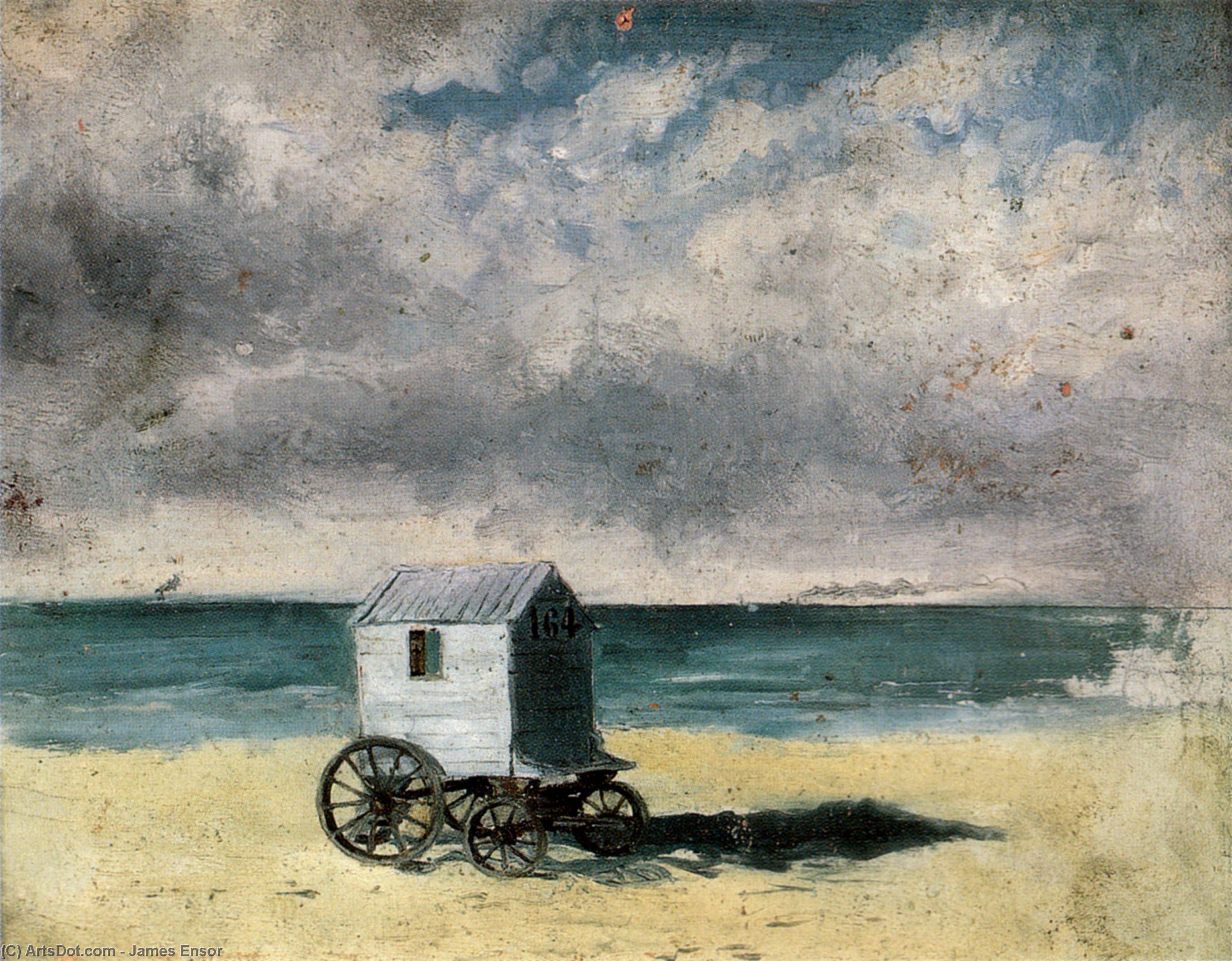 Wikioo.org - The Encyclopedia of Fine Arts - Painting, Artwork by James Ensor - Bathing Hut