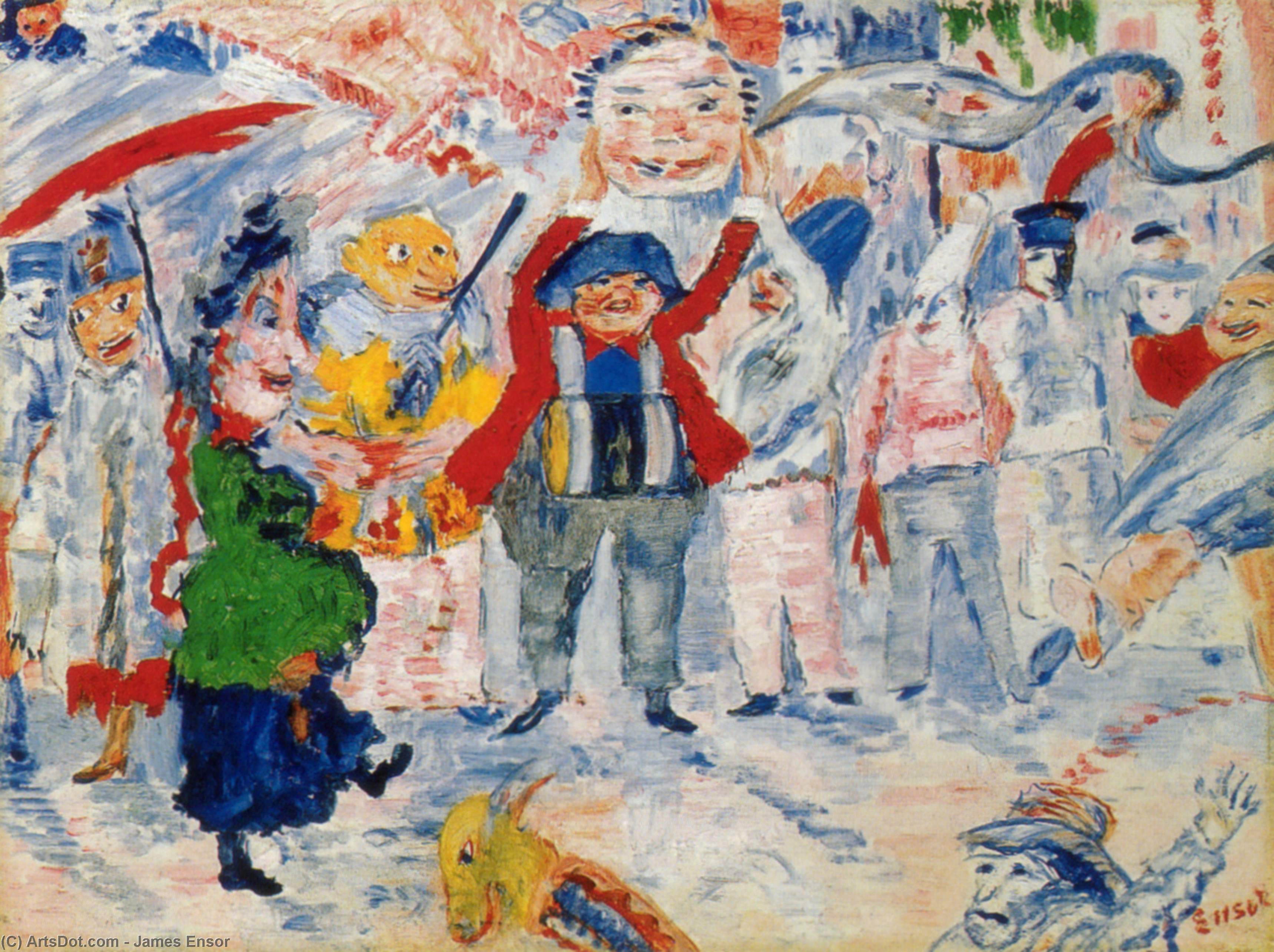Wikioo.org - The Encyclopedia of Fine Arts - Painting, Artwork by James Ensor - Carnival in Flanders