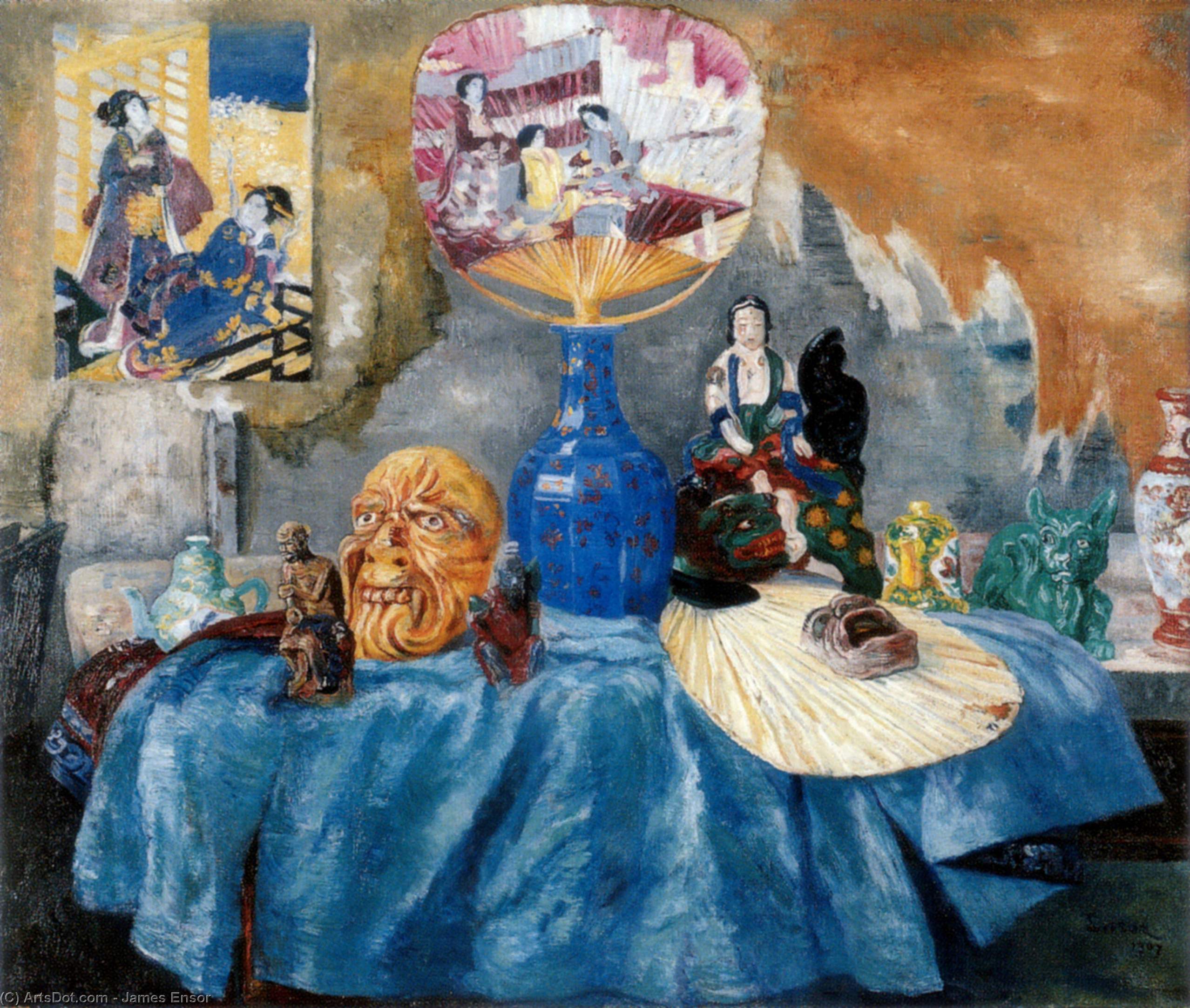 WikiOO.org - Encyclopedia of Fine Arts - Maľba, Artwork James Ensor - Chinoiseries