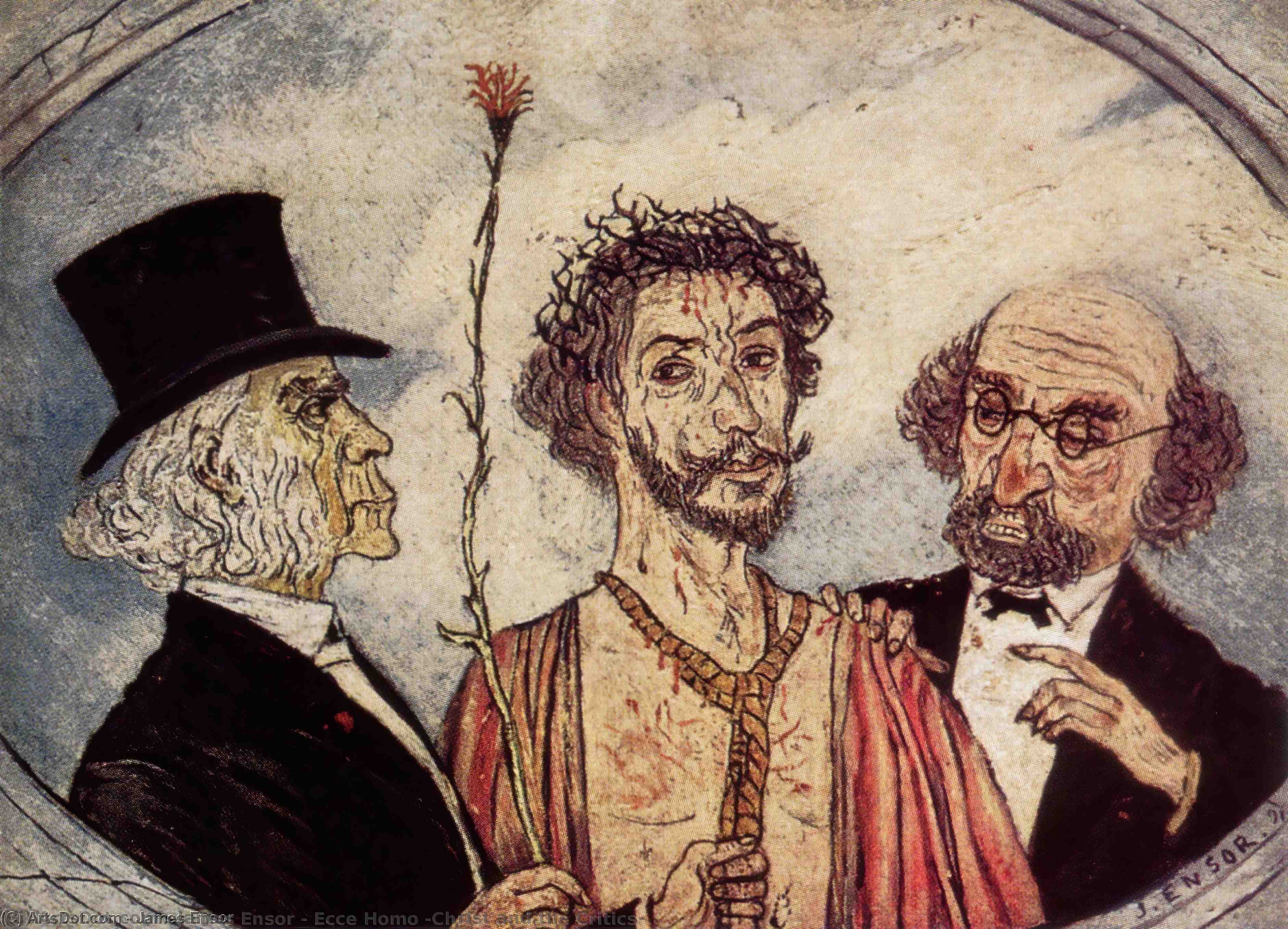 WikiOO.org - Enciclopedia of Fine Arts - Pictura, lucrări de artă James Ensor - Ecce Homo (Christ and the Critics)