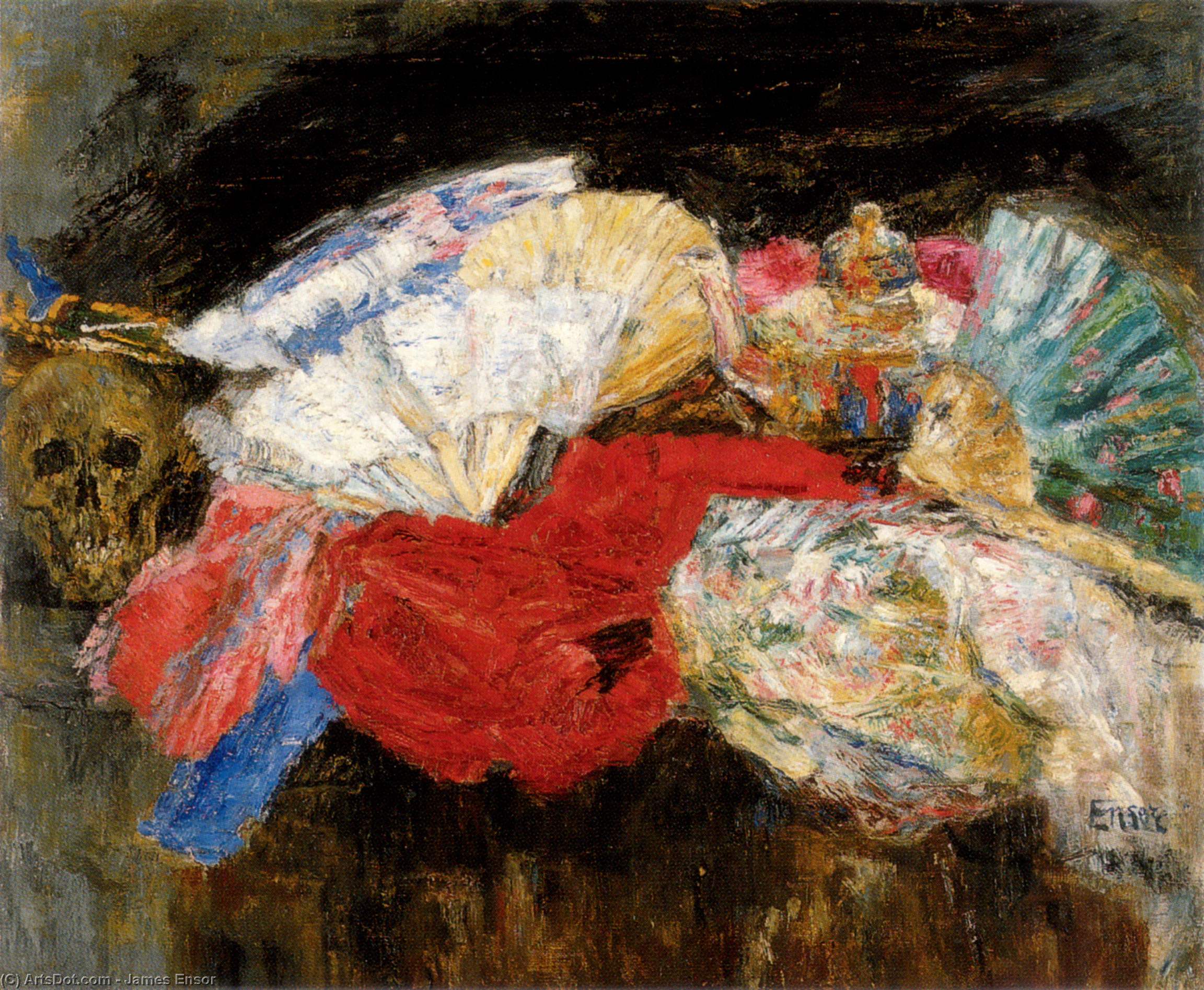 Wikioo.org - The Encyclopedia of Fine Arts - Painting, Artwork by James Ensor - Fans and Stuffs