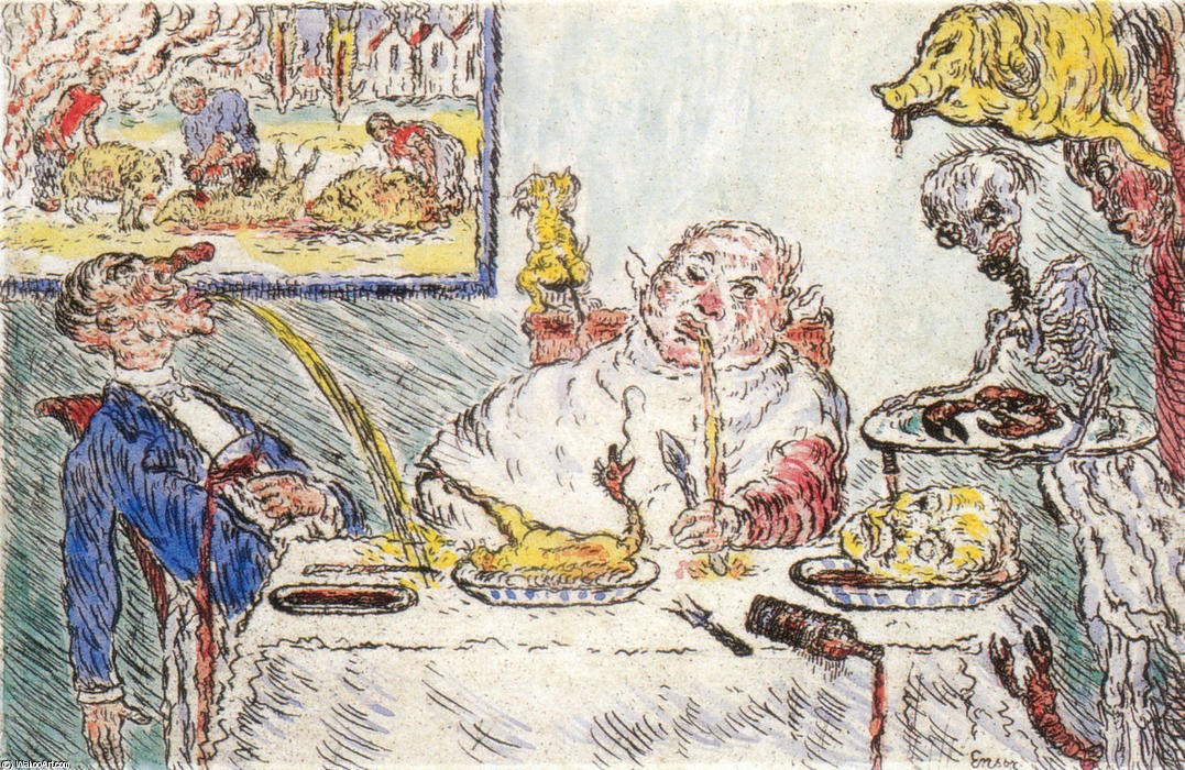 WikiOO.org - אנציקלופדיה לאמנויות יפות - ציור, יצירות אמנות James Ensor - Gluttony