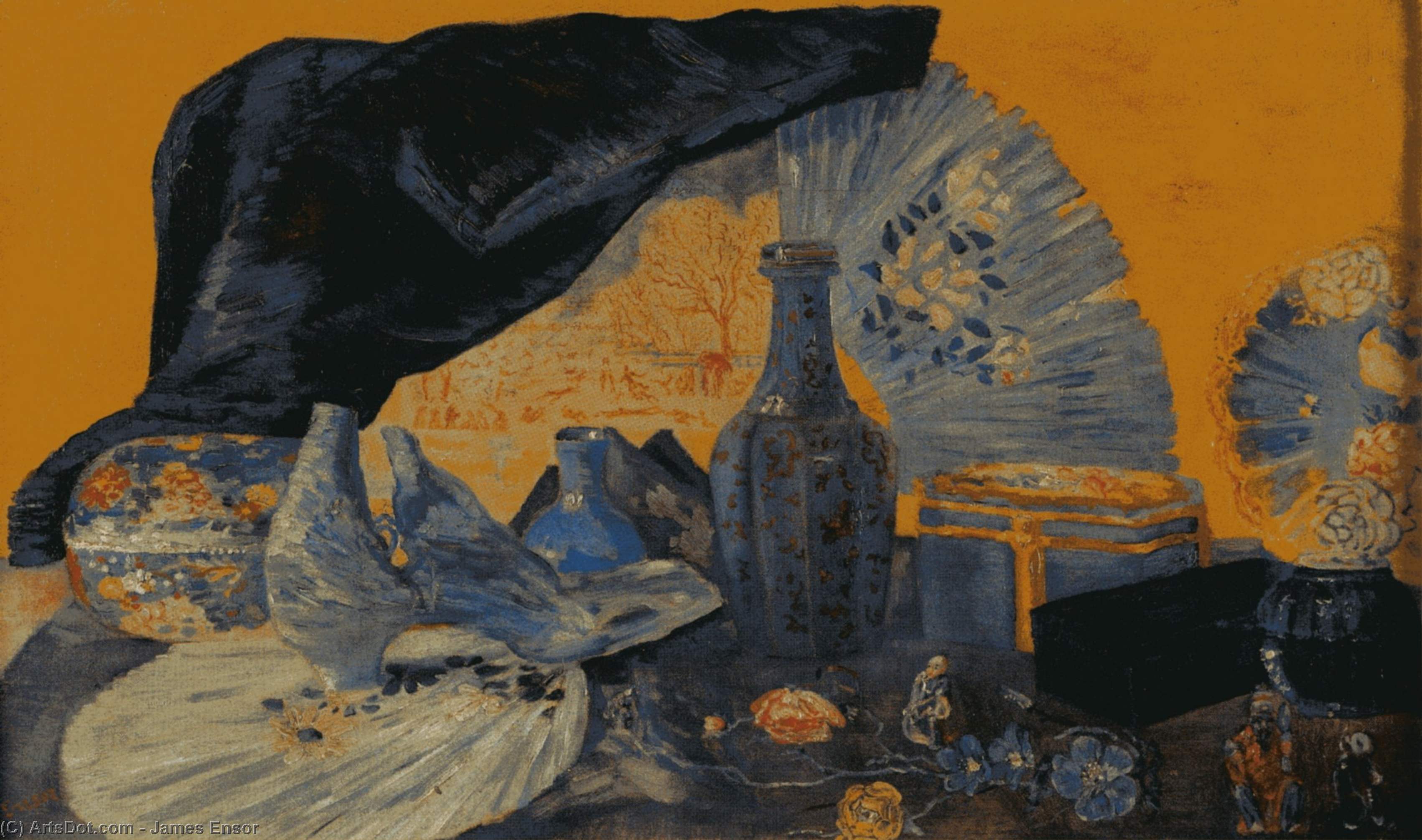 WikiOO.org - Encyclopedia of Fine Arts - Maleri, Artwork James Ensor - Harmonie en Bleu