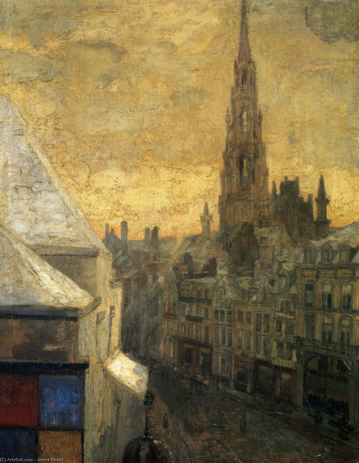 WikiOO.org - Encyclopedia of Fine Arts - Maleri, Artwork James Ensor - Hotel de ville de Bruxelles