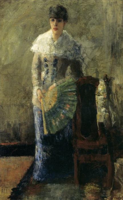 WikiOO.org - Encyclopedia of Fine Arts - Maľba, Artwork James Ensor - La dame a l' eventail