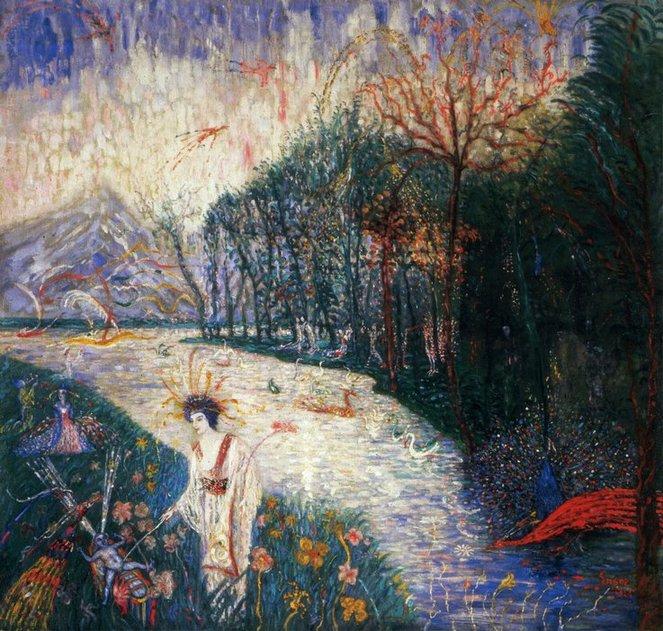 WikiOO.org - Encyclopedia of Fine Arts - Lukisan, Artwork James Ensor - La Decouverte de Maise ou Moise et les oiseaux