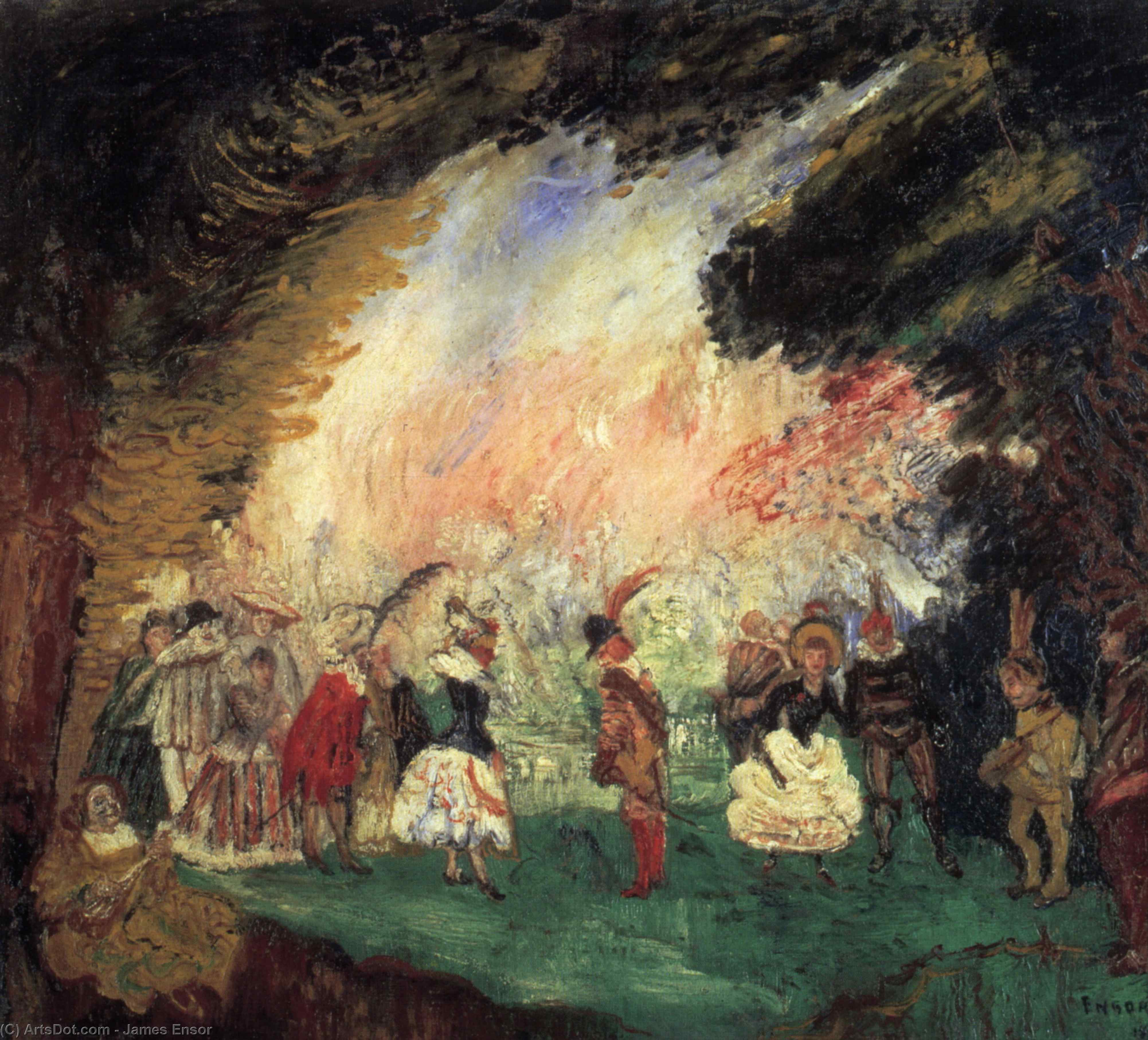 Wikioo.org - The Encyclopedia of Fine Arts - Painting, Artwork by James Ensor - Le Jardin d' amour