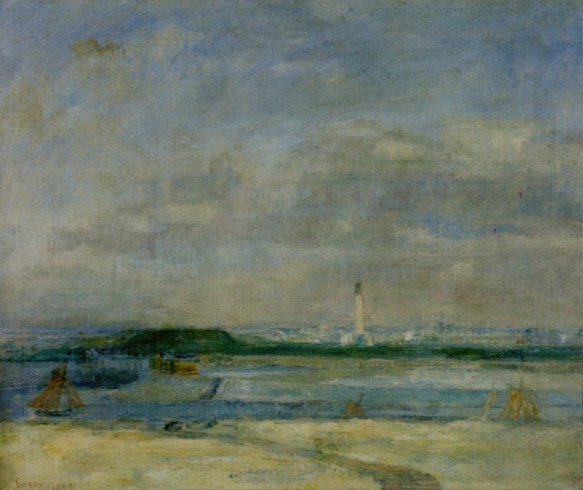 WikiOO.org - Енциклопедия за изящни изкуства - Живопис, Произведения на изкуството James Ensor - Le phare d' Ostende