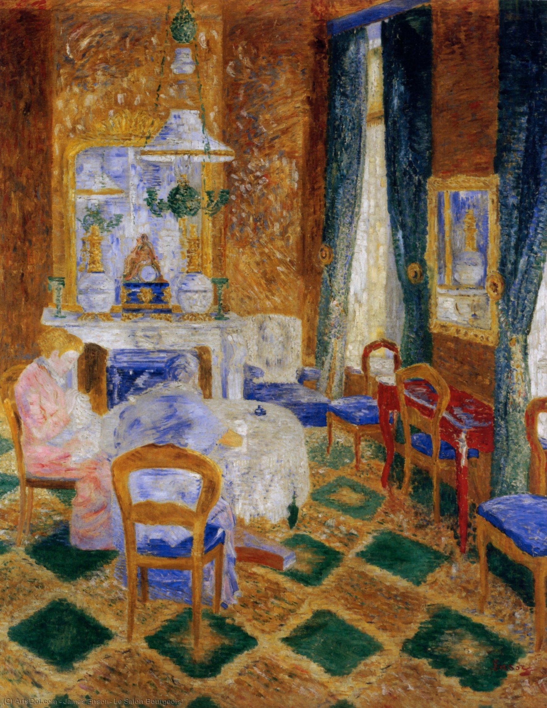 Wikioo.org - The Encyclopedia of Fine Arts - Painting, Artwork by James Ensor - Le Salon Bourgeois