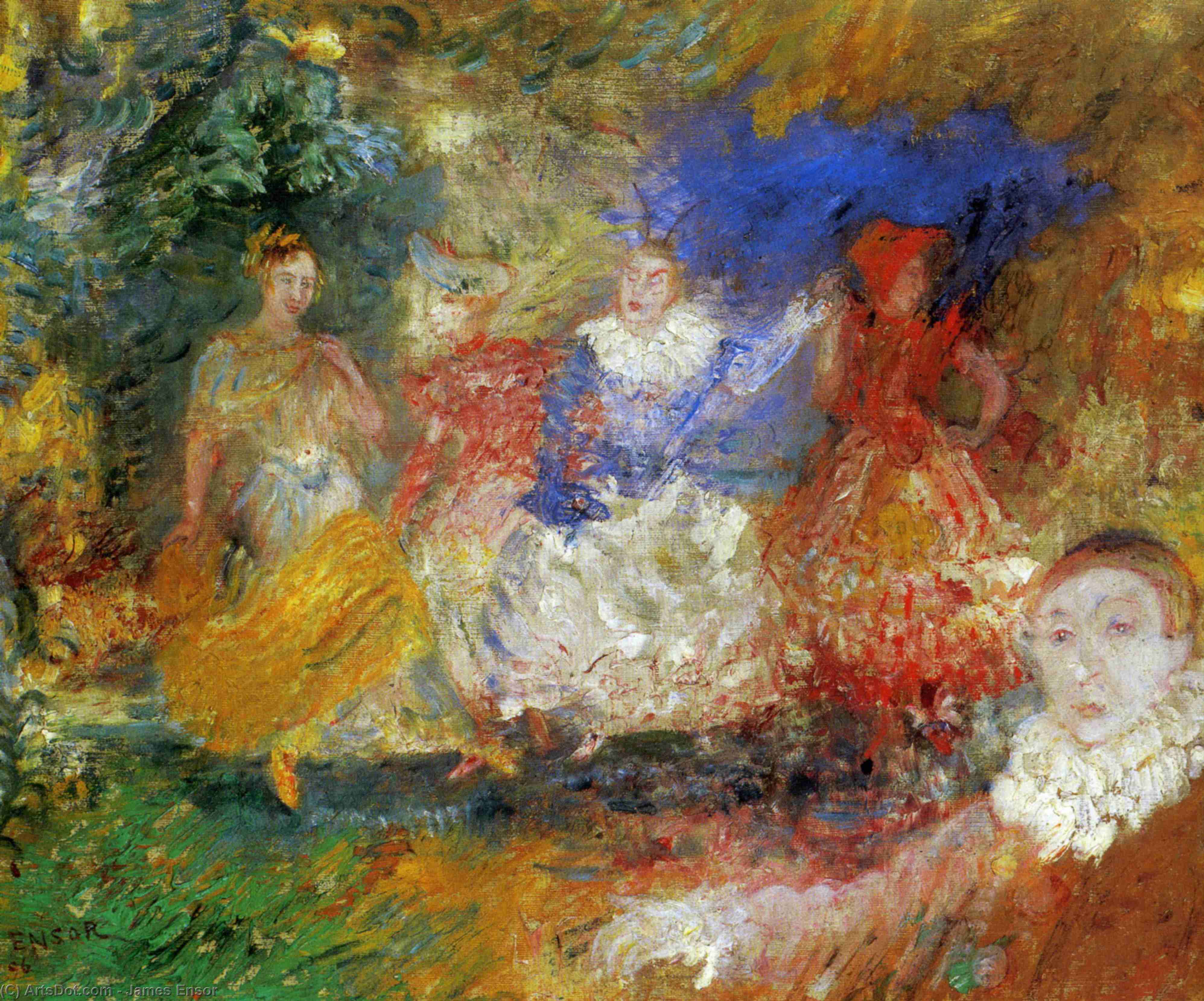 Wikioo.org - The Encyclopedia of Fine Arts - Painting, Artwork by James Ensor - Les Ballerines